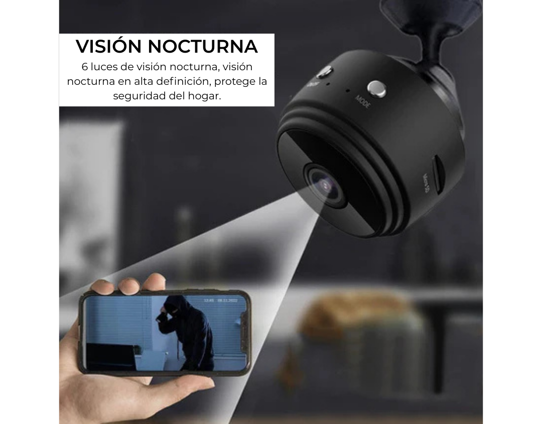 Mini Cámara Wi-Fi HD – Seguridad familiar y residencial 24h